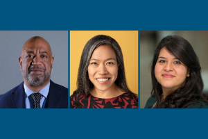 Headshots of new NCRP Board Members Lorella Praeli, Dr. Dwayne Proctor and Maria Torres-Springer .