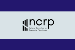 NCRP logo in the center with blue and purple background.