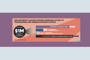 Front Page Graphic: Amount that Philanthropy Spends on Health Access for transgender and gender expansive community